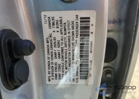 2013 Honda Civic Exl z USA, uszkodzony, nr VIN 2HGFB2F98DH505437